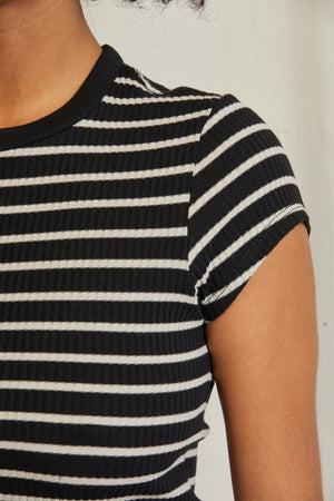 Julia - Rib Stripe Short Sleeve Baby Tee