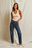 Blondie - Structured Rib Stripe Tank - Red