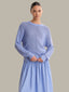 Evangeline Drop Shoulder Pullover - Blue Heron