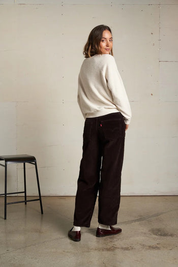 Zuri - Reverse Fleece V-Neck Sweatshirt - Sugar