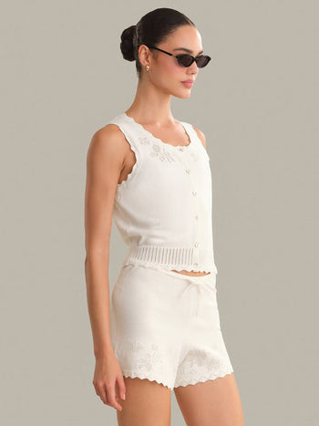 Valentina Button Down Top - Chalk