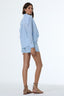 Petra Paper Bag Waist Short - Blue Aura Pigment