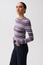 Madison Crew Neck Sweater Tee - Lovina Stripe