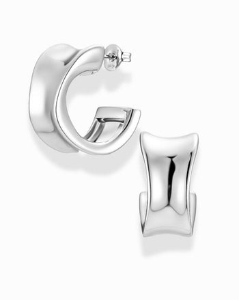 Zara Volume Hoops - Silver Plate