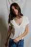 Val Hemp Milk Cotton Vneck Tee - Natural