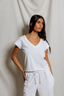 Pearl Japanese Jersey Vneck - White