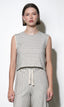 Daphne Sleeveless Knit Shell Top - Black/Ivory