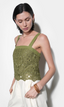 Kandace Crochet Lace Sleeveless Top - Olive