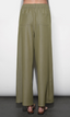 Paisley Wide Leg Pull On Pant - Olive