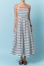 Striped Midi Dress - Navy/White