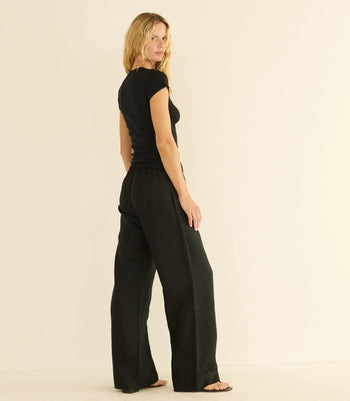 Lavon Linen Pant - Black