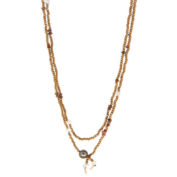 Natural Stone Double Wrap Necklace