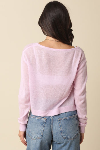 Cardigan Sweater - Pink Lilac