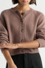 Kiri Cashmere Button Sweater - Mauve Brown