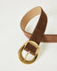The Greyson Suede Belt - Choc/Gold