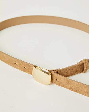 Jacob Suede Belt - Sable/Gold