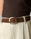 The Greyson Suede Belt - Choc/Gold