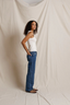 Daphne Structured Rib High Neck Tank - Bright	Ivory