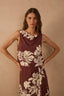Draped Neck Back	Ties	Sleeveless Blouse - Brown Bela Flor