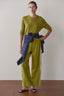 The Linen Crop Racer Stripe Pant