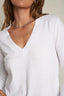 Fiona - Long Sleeve Recycled V-Neck - White