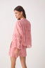 Embroidered Kimono Sleeve	Buttoned	Blouse - Pink Alvorada