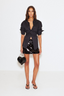 Loch Poplin Button Up - Black