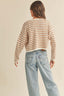 Stripe Crochet Knit Cardi