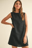 Linen Shift Dress - Black