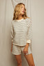 Niall - Fleece Pullover - Navy Stripe
