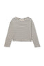 Jenna Striped Boatneck Long Sleeve - Natural/Black Stripe