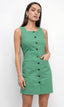 Siliani Button Front Cotton Mini Dress