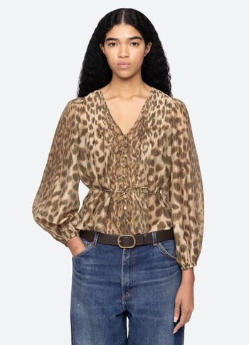 Claude Print Long Sleeve Top