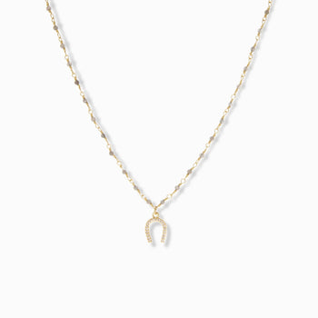 Pave Horseshoe Charm Necklace