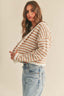 Stripe Crochet Knit Cardi