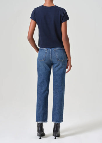 90's Pinch Waist Crop Jean - Overcast