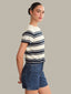 Nerida Striped Sweater Tee - Chalk/Dark Blue