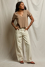 Beckett- Crispy Cotton v/u Neck Tee - Mocha
