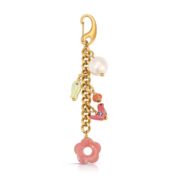 Pink Flower Bag Charm