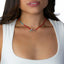 Coral Beaded Fish Charm Necklace