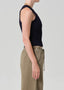 Inez Waffle Tank - Navy