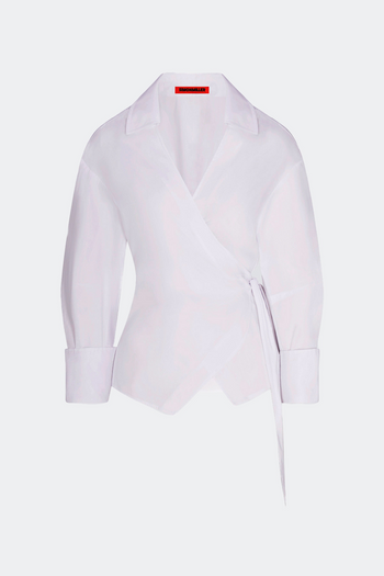 Anya Poplin Wrap Top - Macadamia