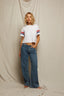 Lexi - Athletic Stripe Tee - Poppy/Navy