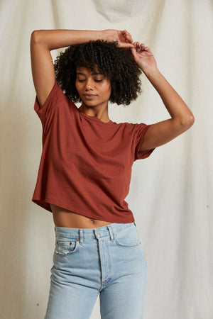 Harley - Cotton Boxy Crew Tee - Russet