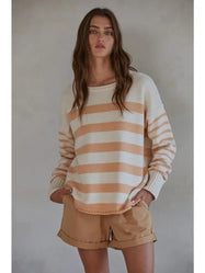 Striped Round Neck Pullover