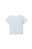 Everett - Jersey Stripe Boxy Crewneck Tee - Powder Blue Stripe