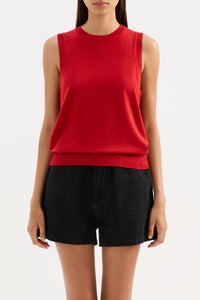 Elvio Merino Blend Tank - Vermillion