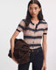 Teresa Silk Blend SS Cardi - Navy Multi