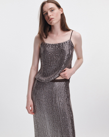 Lili Beaded Tank - Chocolate