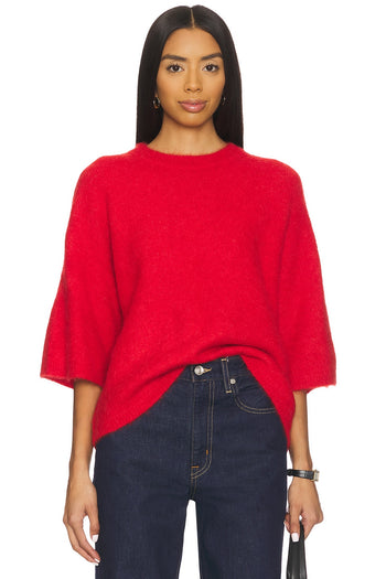 Micah Sweater Tee - Ruby